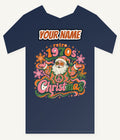Retro Seventies Groovy Santa Personalised Kids and Baby Christmas Tee