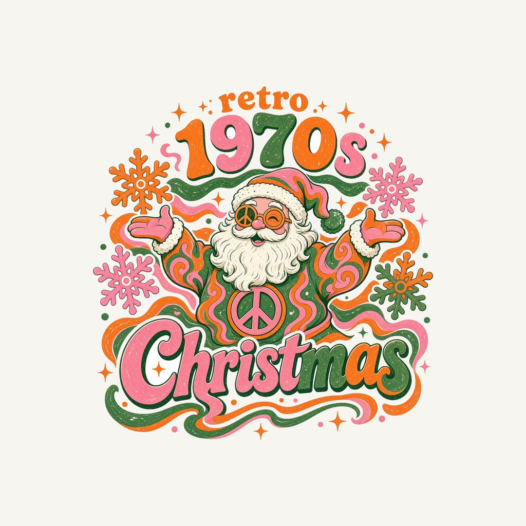 Retro Seventies Groovy Santa Personalised Christmas T-Shirt and Hoodie