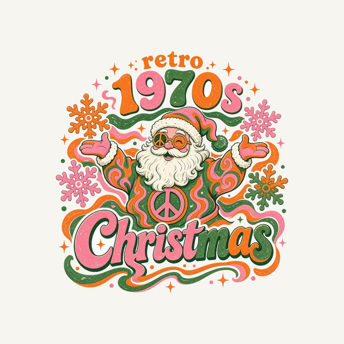 Retro Seventies Groovy Santa Personalised Santa Sack