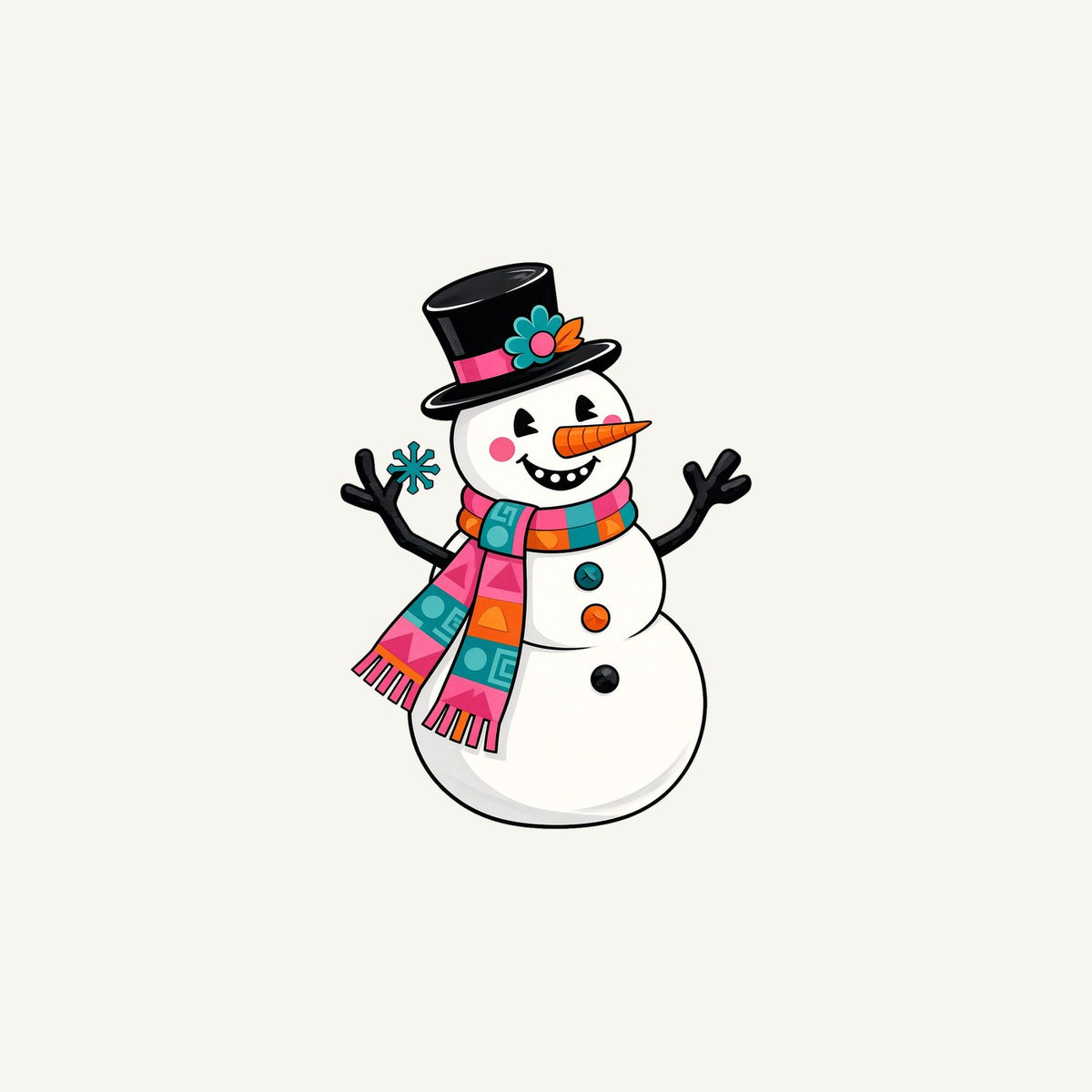 Retro Snowman in Top Hat Personalised Christmas Mug