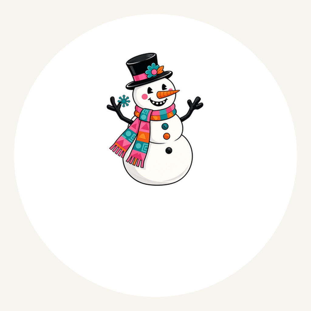 Retro Snowman in Top Hat Personalised Pewter Christmas Ornament
