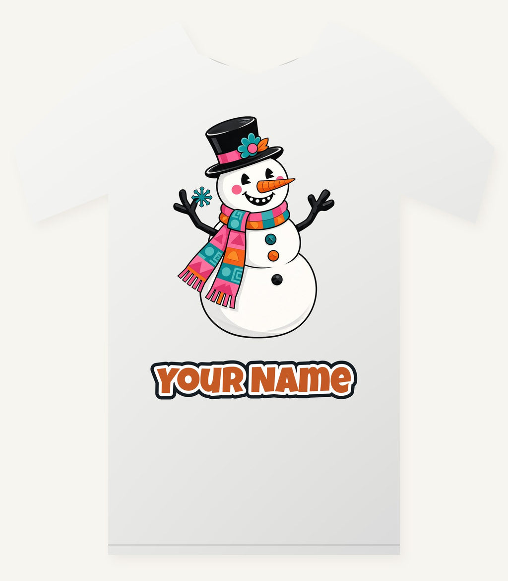 Retro Snowman in Top Hat Personalised Christmas T-Shirt and Hoodie