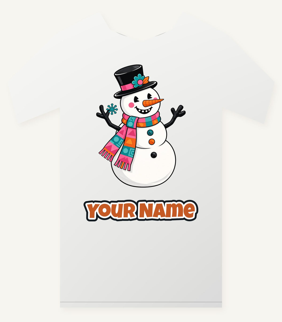 Retro Snowman in Top Hat Personalised Christmas T-Shirt and Hoodie