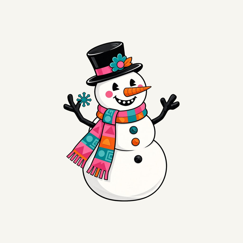 Retro Snowman in Top Hat Personalised Christmas T-Shirt and Hoodie