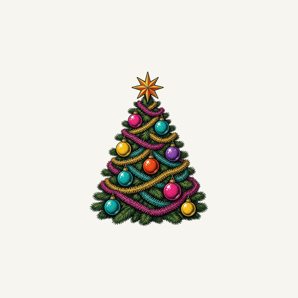 Retro Tinsel Christmas Tree Personalised Christmas Mug