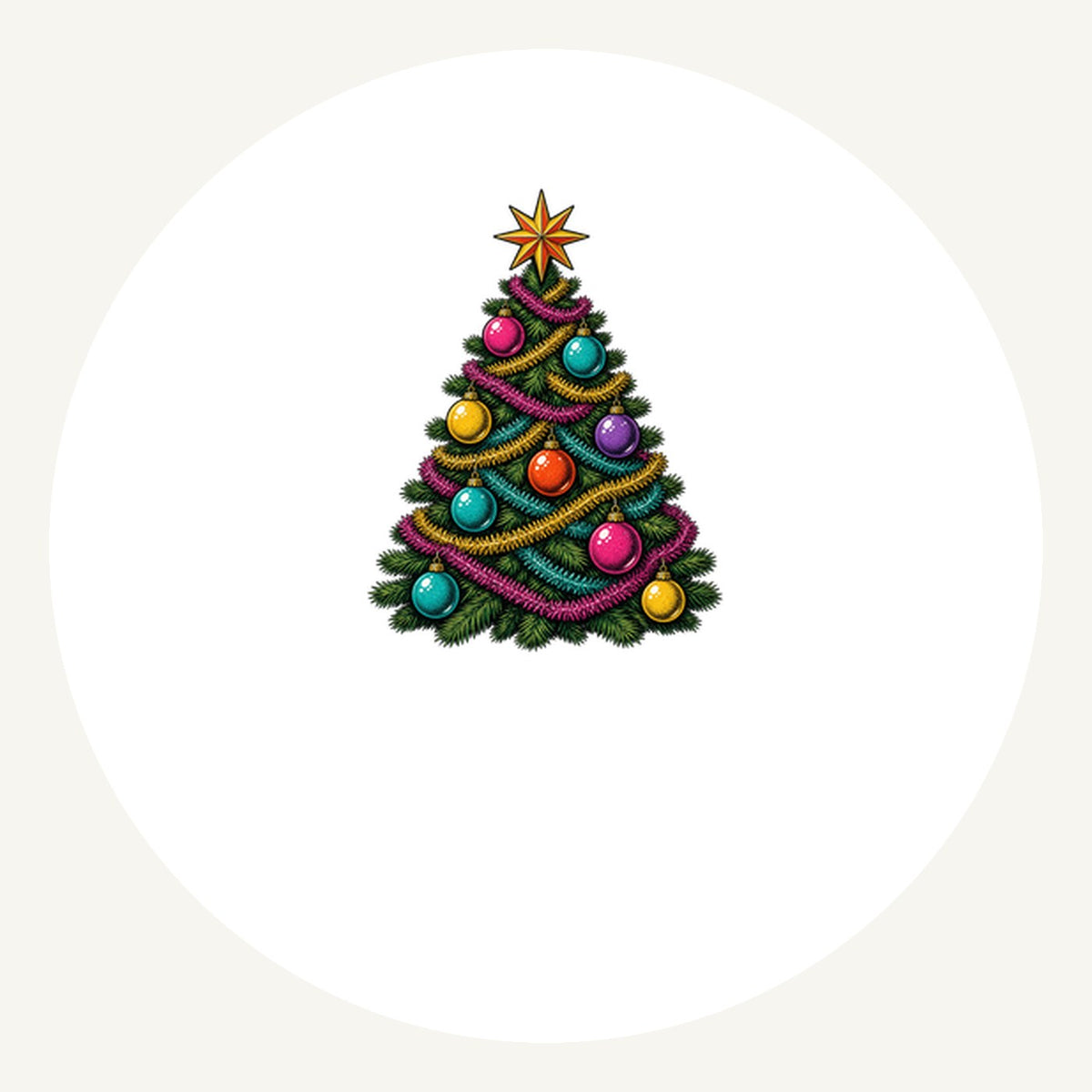 Retro Tinsel Christmas Tree Personalised Pewter Christmas Ornament