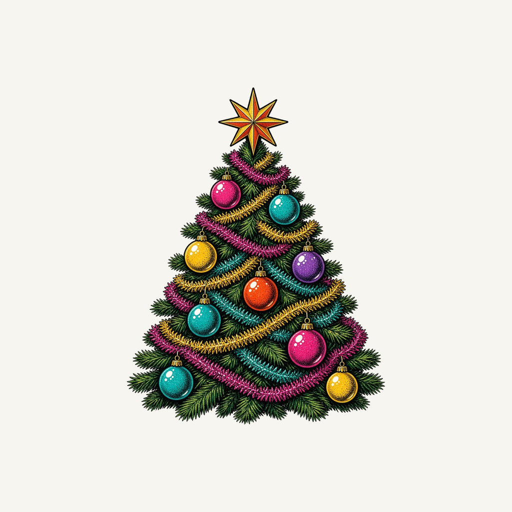 Retro Tinsel Christmas Tree Personalised Santa Sack