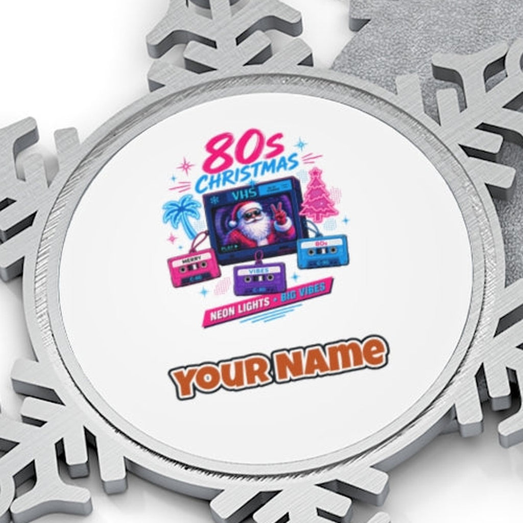 Retro Video Tape Christmas Personalised Pewter Christmas Ornament