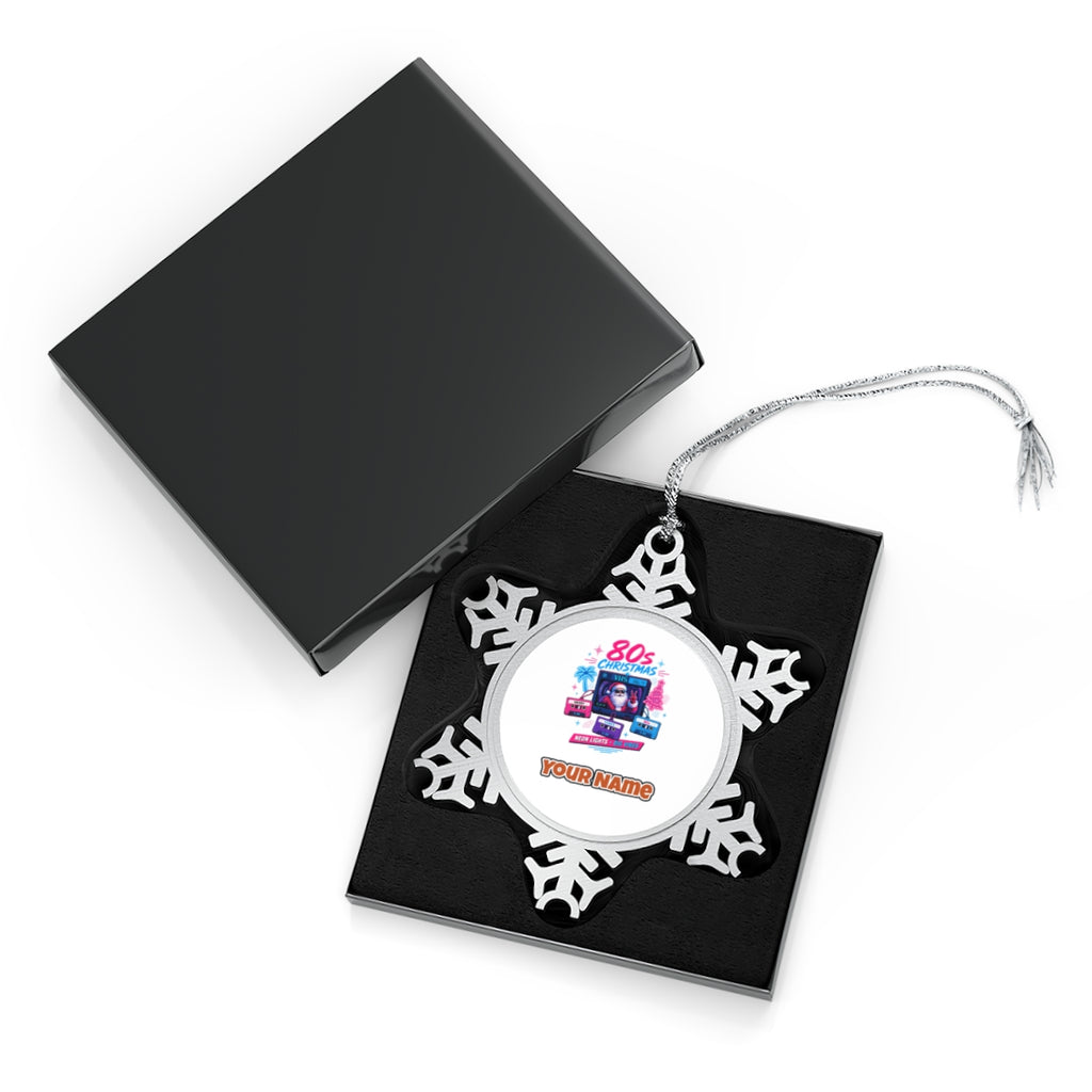 Retro Video Tape Christmas Personalised Pewter Christmas Ornament