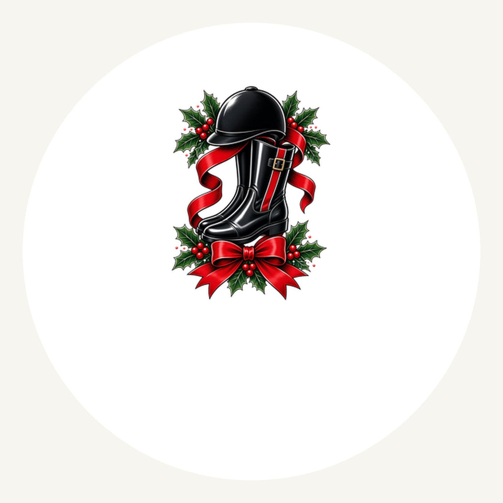 Riding Boots and Helmet Personalised Pewter Christmas Ornament