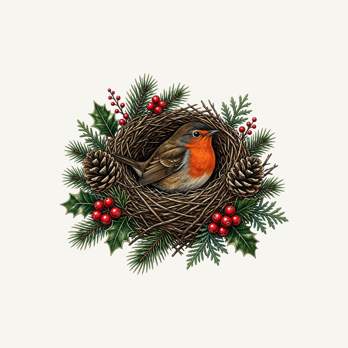 Robin In A Twig Nest Personalised Kids Tee and Baby Bodysuit