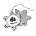 Robin In A Twig Nest Personalised Pewter Christmas Ornament
