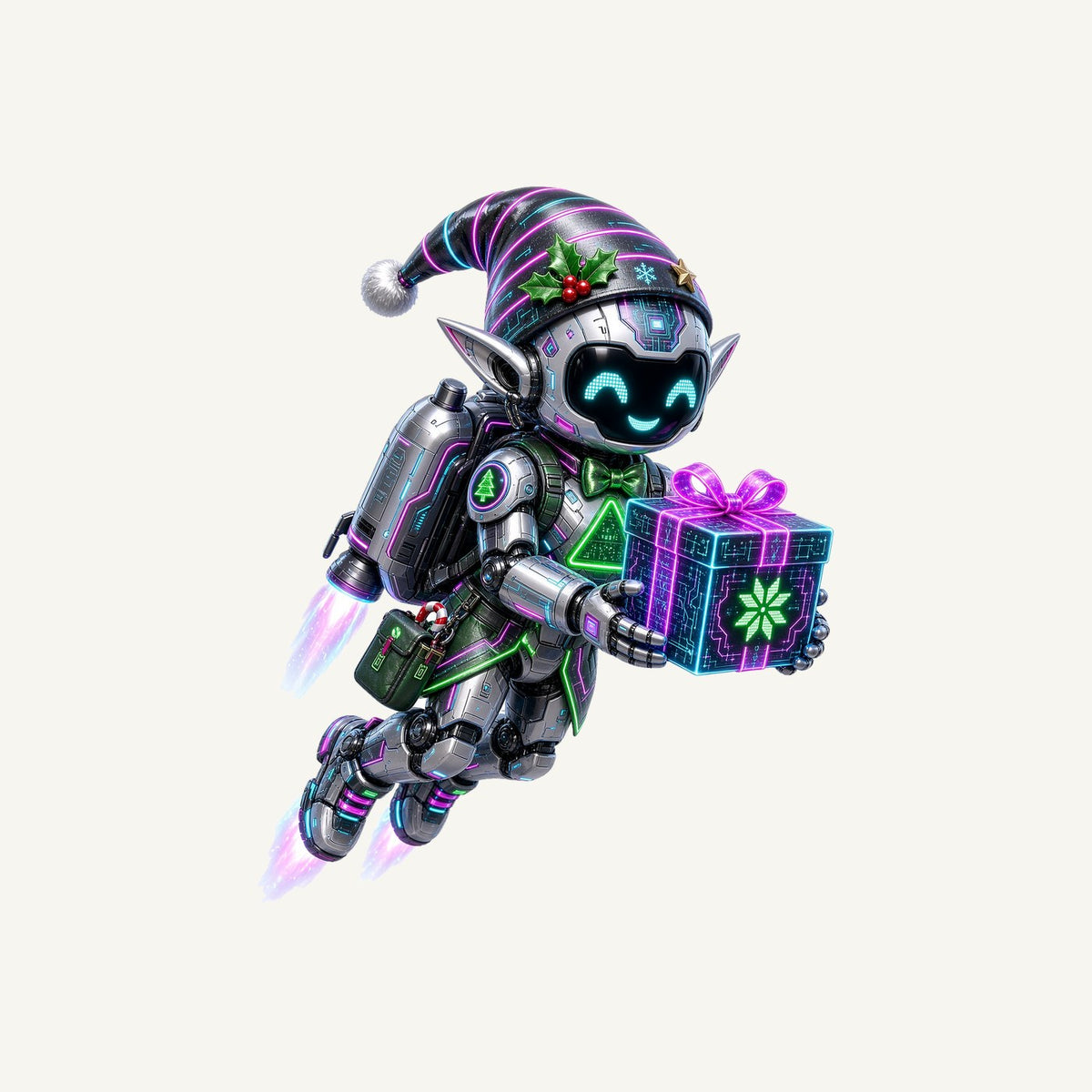 Robot Elf Airborne Personalised Kids and Baby Christmas Tee