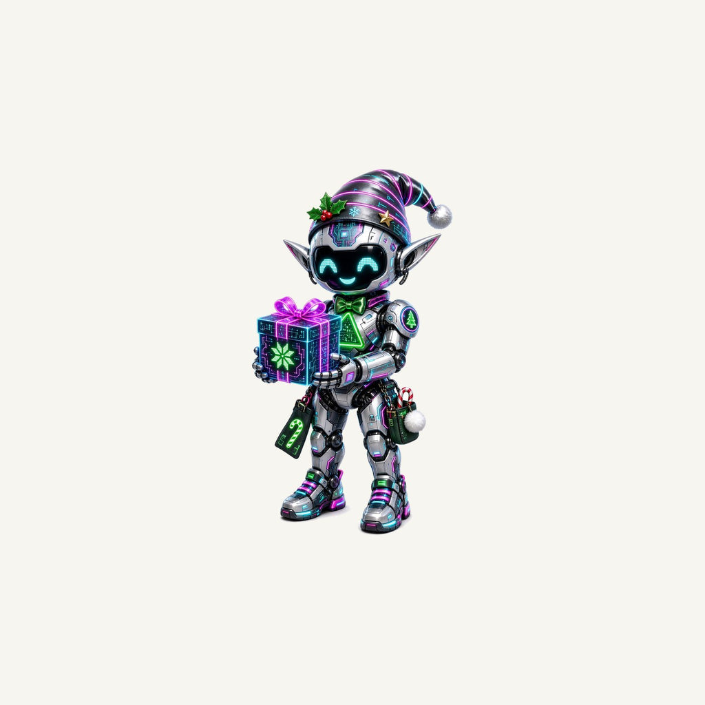 Robot Elf and the Holographic Gift Personalised Christmas Mug