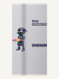 Robot Elf Baking Personalised Beach Towel