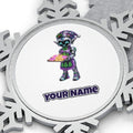 Robot Elf Baking Personalised Pewter Christmas Ornament