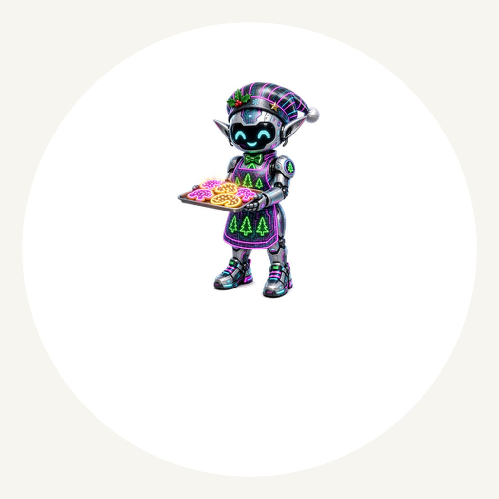 Robot Elf Baking Personalised Pewter Christmas Ornament
