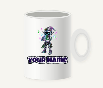 Robot Elf Carols Personalised Christmas Mug