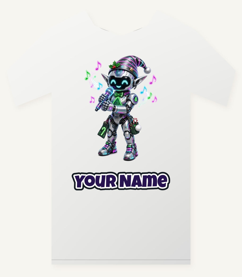 Robot Elf Carols Personalised Christmas T-Shirt and Hoodie