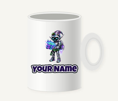 Robot Elf Delivery Run Personalised Christmas Mug
