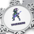 Robot Elf on Guitar Personalised Pewter Christmas Ornament