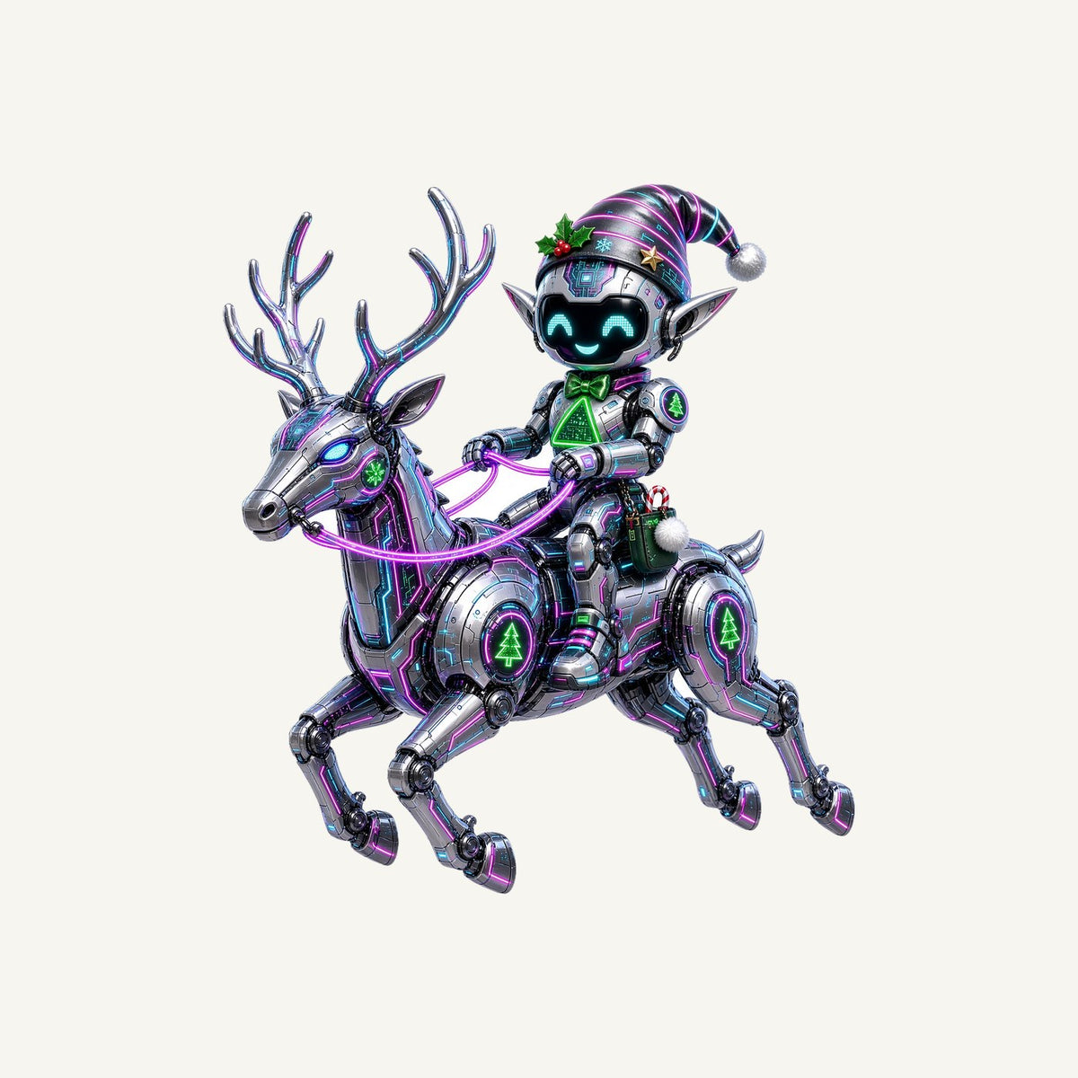 Robot Elf Riding Shotgun Personalised Christmas T-Shirt and Hoodie
