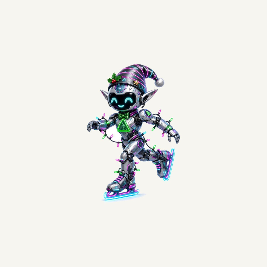 Robot Elf Skating Personalised Christmas Mug