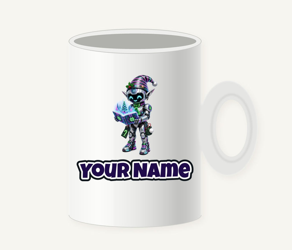 Robot Elf Story Time Personalised Christmas Mug