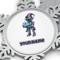 Robot Elf Story Time Personalised Pewter Christmas Ornament