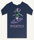 Robot Elf Surfing Personalised Kids and Baby Christmas Tee