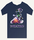 Robot Elf Toasting Marshmallows Personalised Kids and Baby Christmas Tee