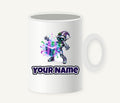 Robot Elf Unwrapping Personalised Christmas Mug