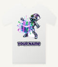 Robot Elf Unwrapping Personalised Christmas T-Shirt and Hoodie