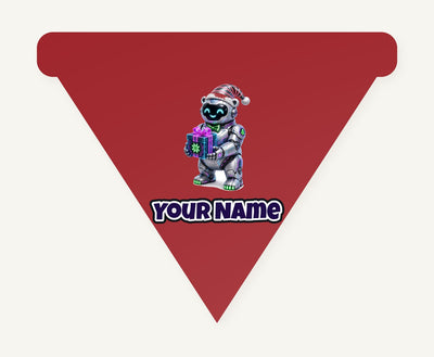 Robot Polar Bear Personalised Christmas Dog Bandana