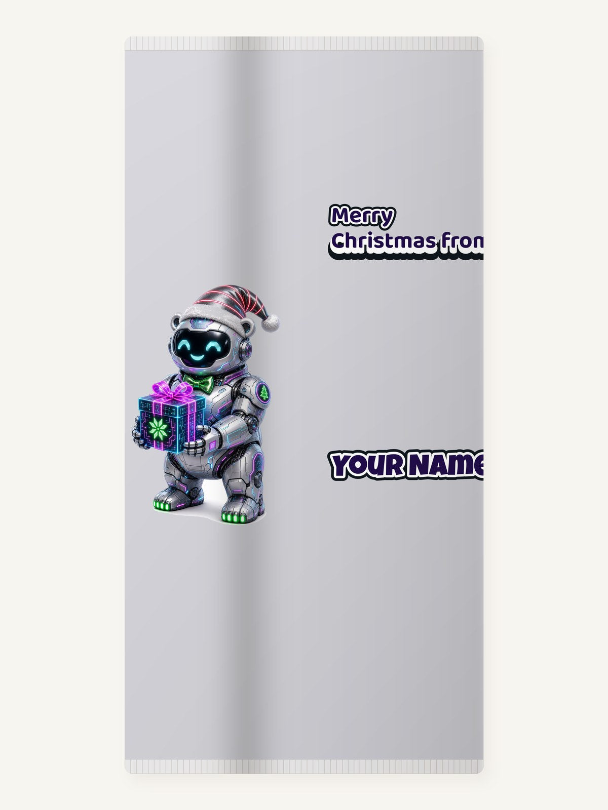 Robot Polar Bear Personalised Beach Towel