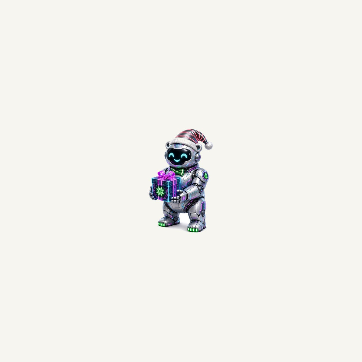 Robot Polar Bear Personalised Beach Towel