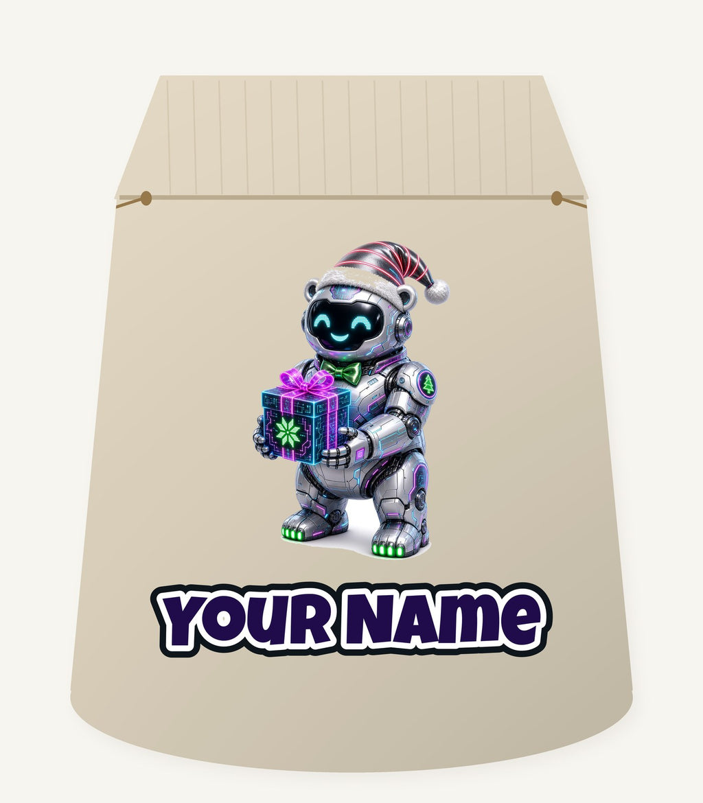 Robot Polar Bear Personalised Santa Sack