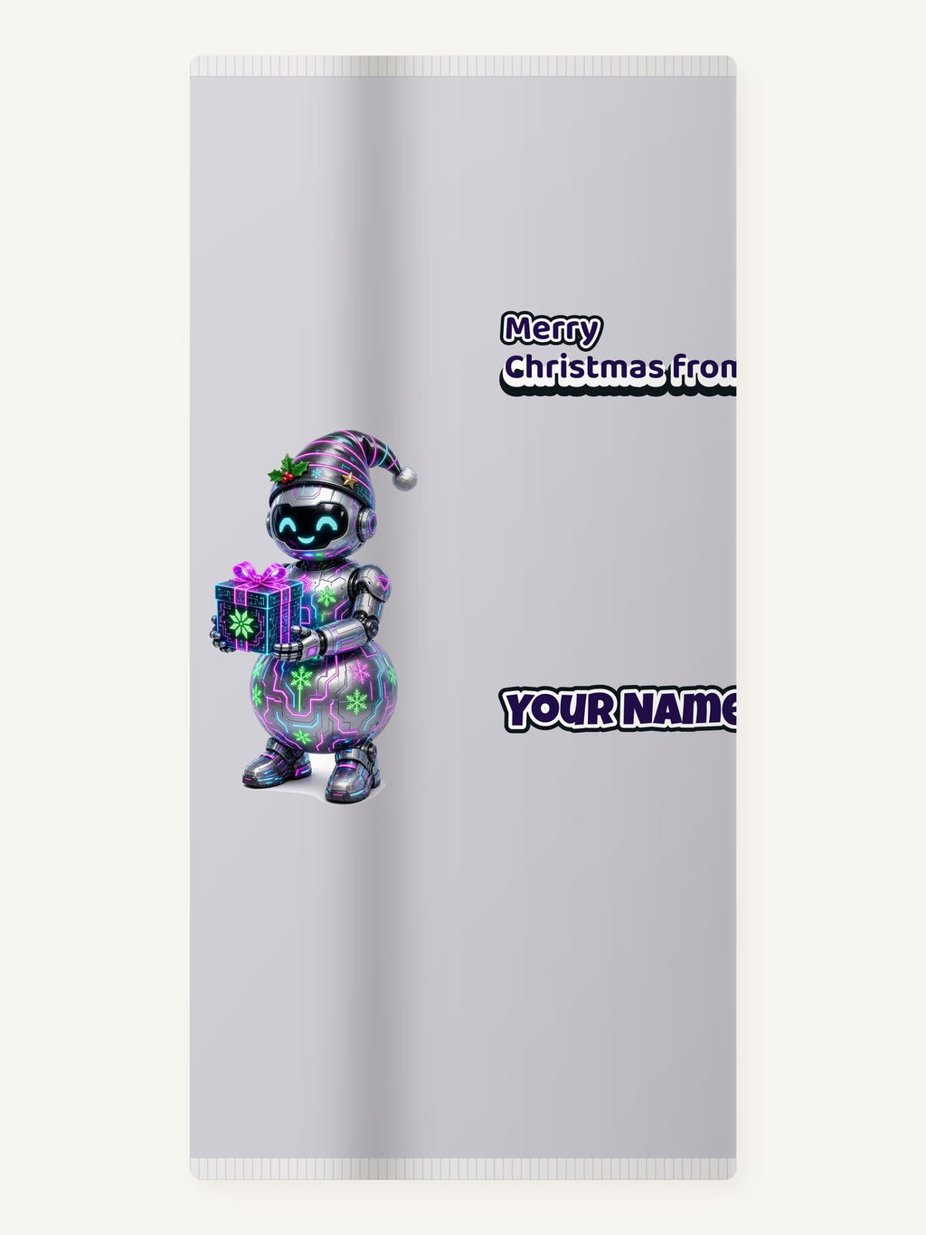 Robot Snowman Personalised Beach Towel