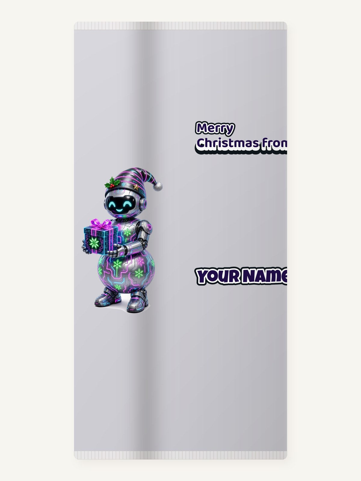 Robot Snowman Personalised Beach Towel