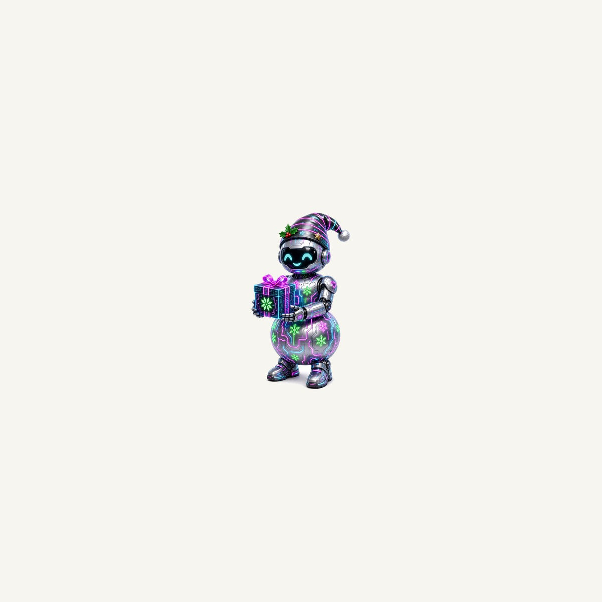 Robot Snowman Personalised Beach Towel