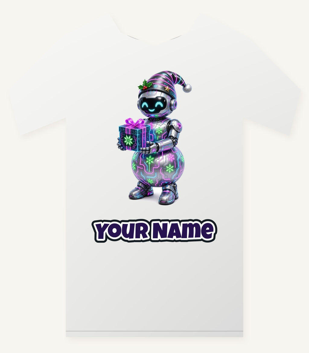 Robot Snowman Personalised Christmas T-Shirt and Hoodie