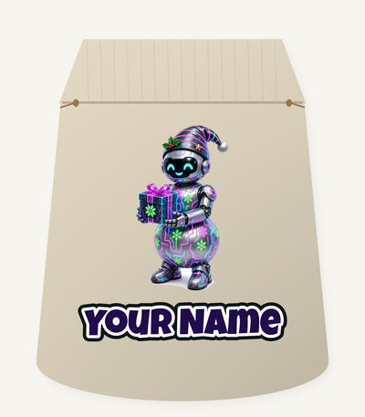 Robot Snowman Personalised Santa Sack