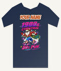 Roller Skating Eighties Santa Personalised Kids and Baby Christmas Tee