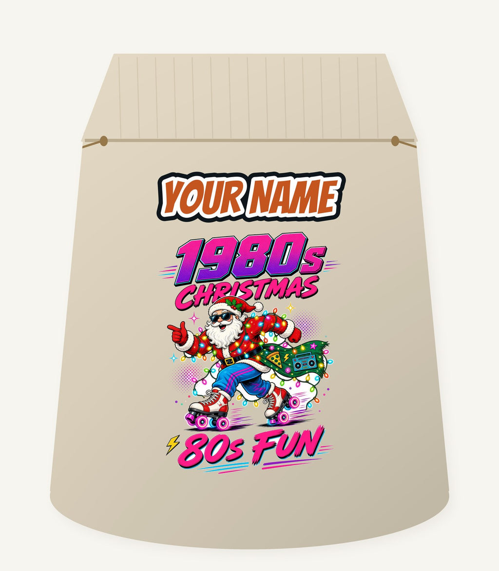 Roller Skating Eighties Santa Personalised Santa Sack