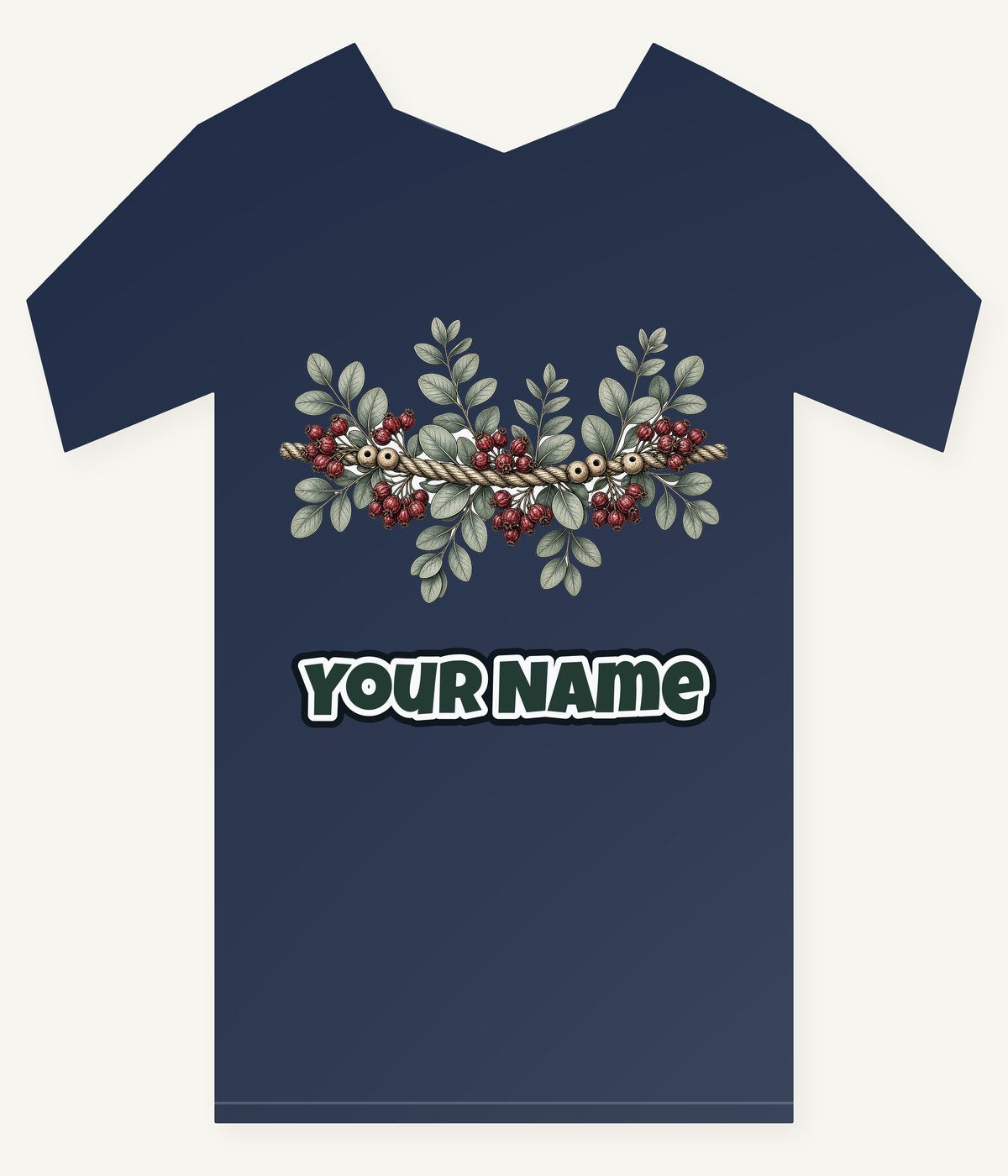 Rope and Berry Garland Personalised Kids Tee and Baby Bodysuit