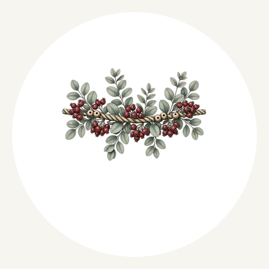 Rope and Berry Garland Personalised Pewter Christmas Ornament