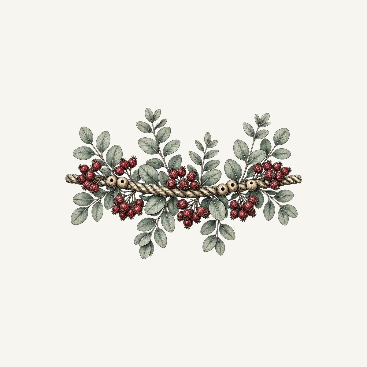 Rope and Berry Garland Personalised Christmas T-Shirt and Hoodie