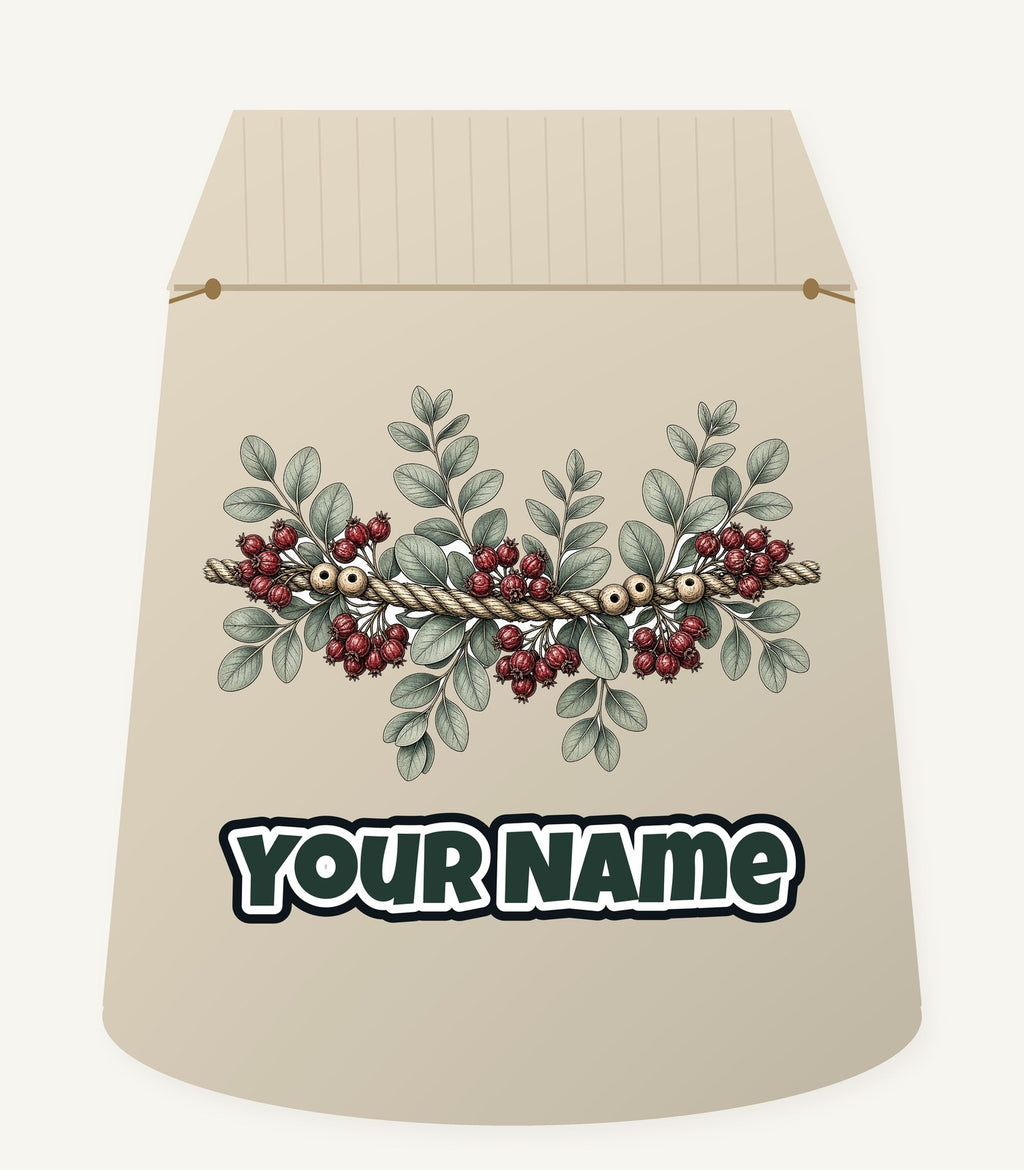Rope and Berry Garland Personalised Santa Sack