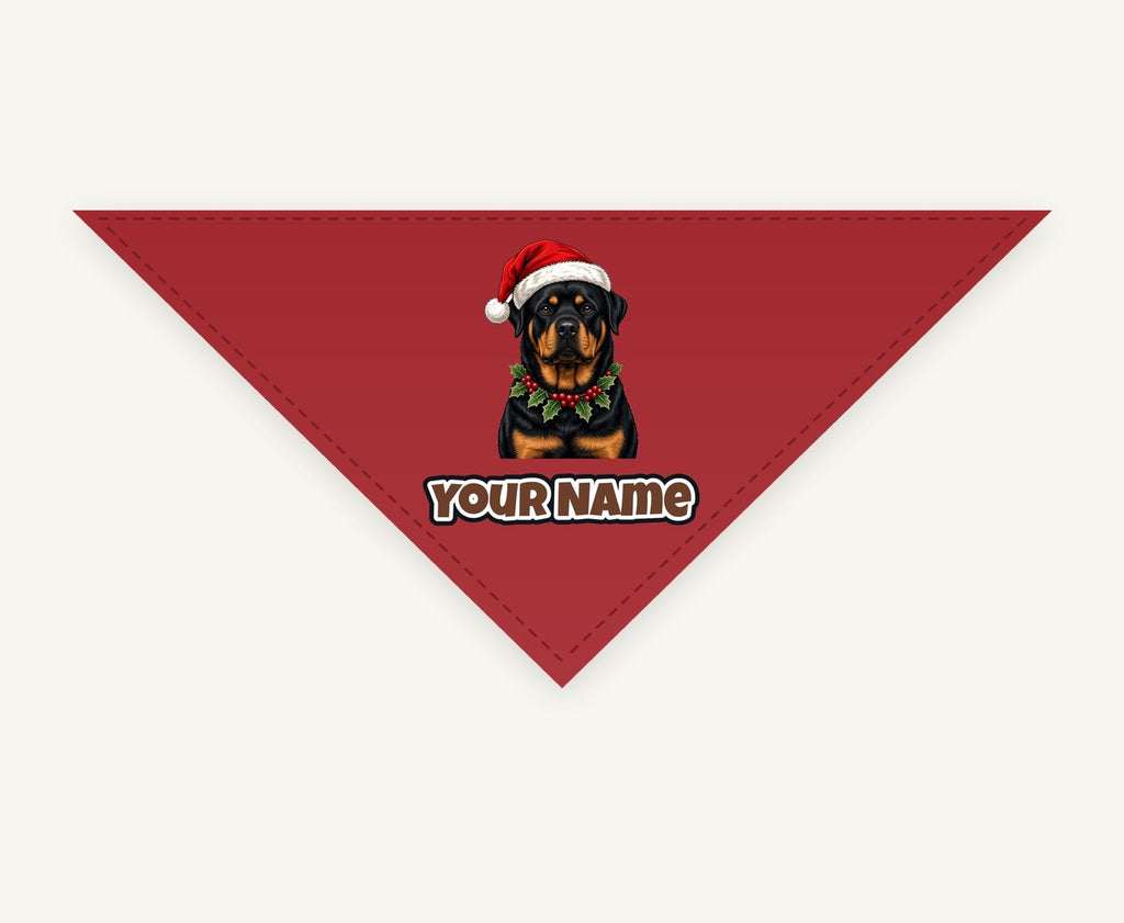 Rottweiler Christmas Personalised Christmas Pet Bandana, Cat or Dog
