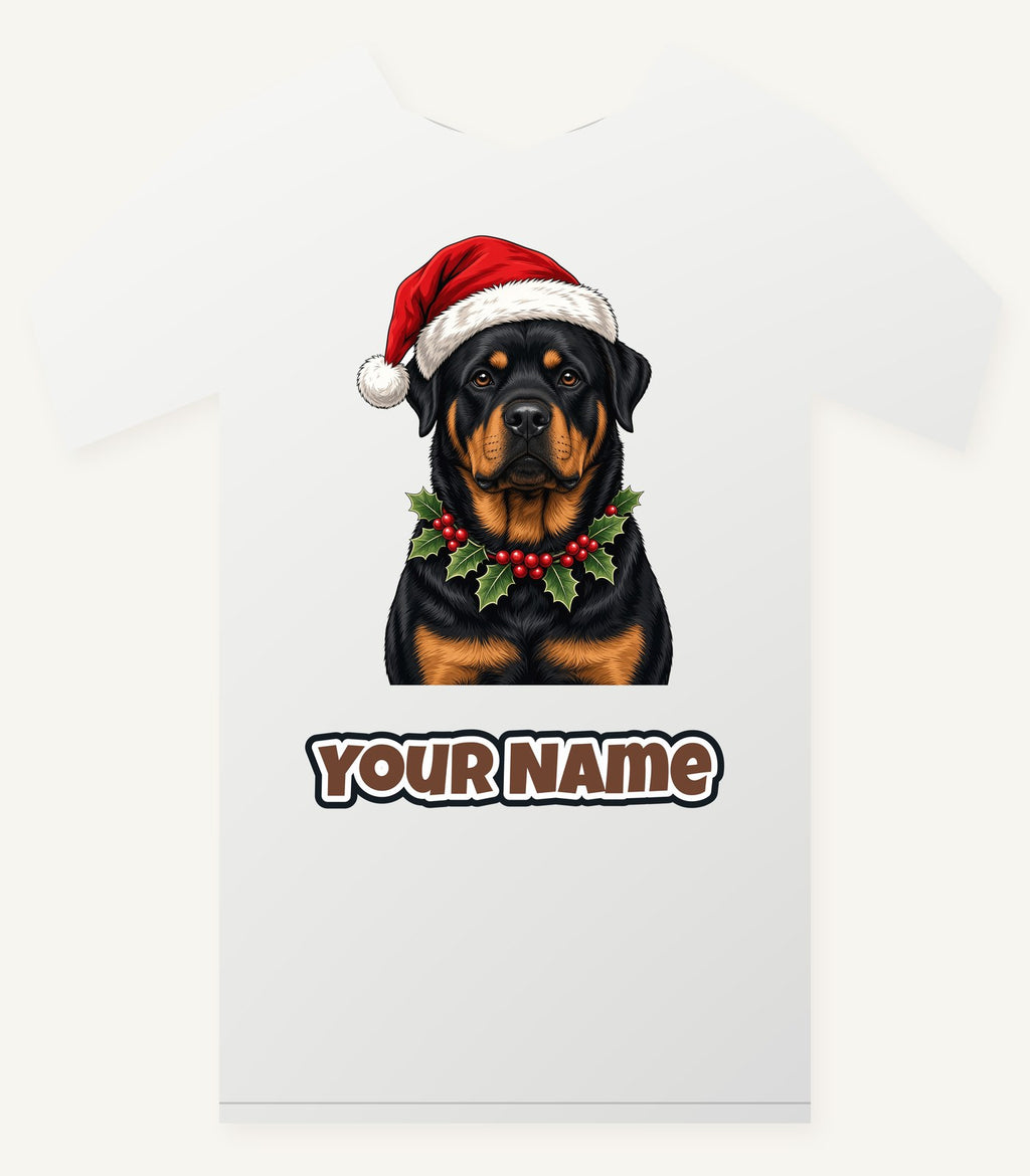 Rottweiler Christmas Personalised Christmas T-Shirt and Hoodie